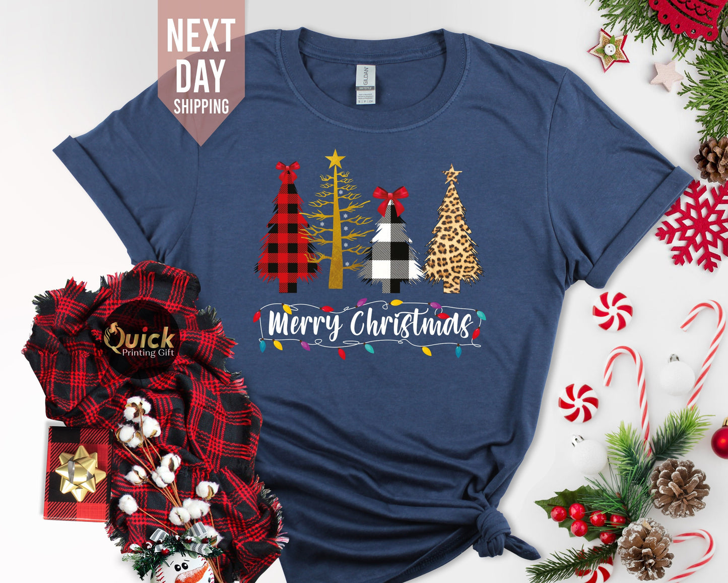Ladies Christmas Tree Tshirt, Merry Christmas Shirts Gifts for Women Men, Holiday T-Shirt, Christmas Gifts for her