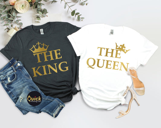 King Queen Tshirt, Matching Family Outfits, Mr Mrs Tshirt, Hubby Wifey Tshirt for Women Men, Birthday Gift for Mum Dad
