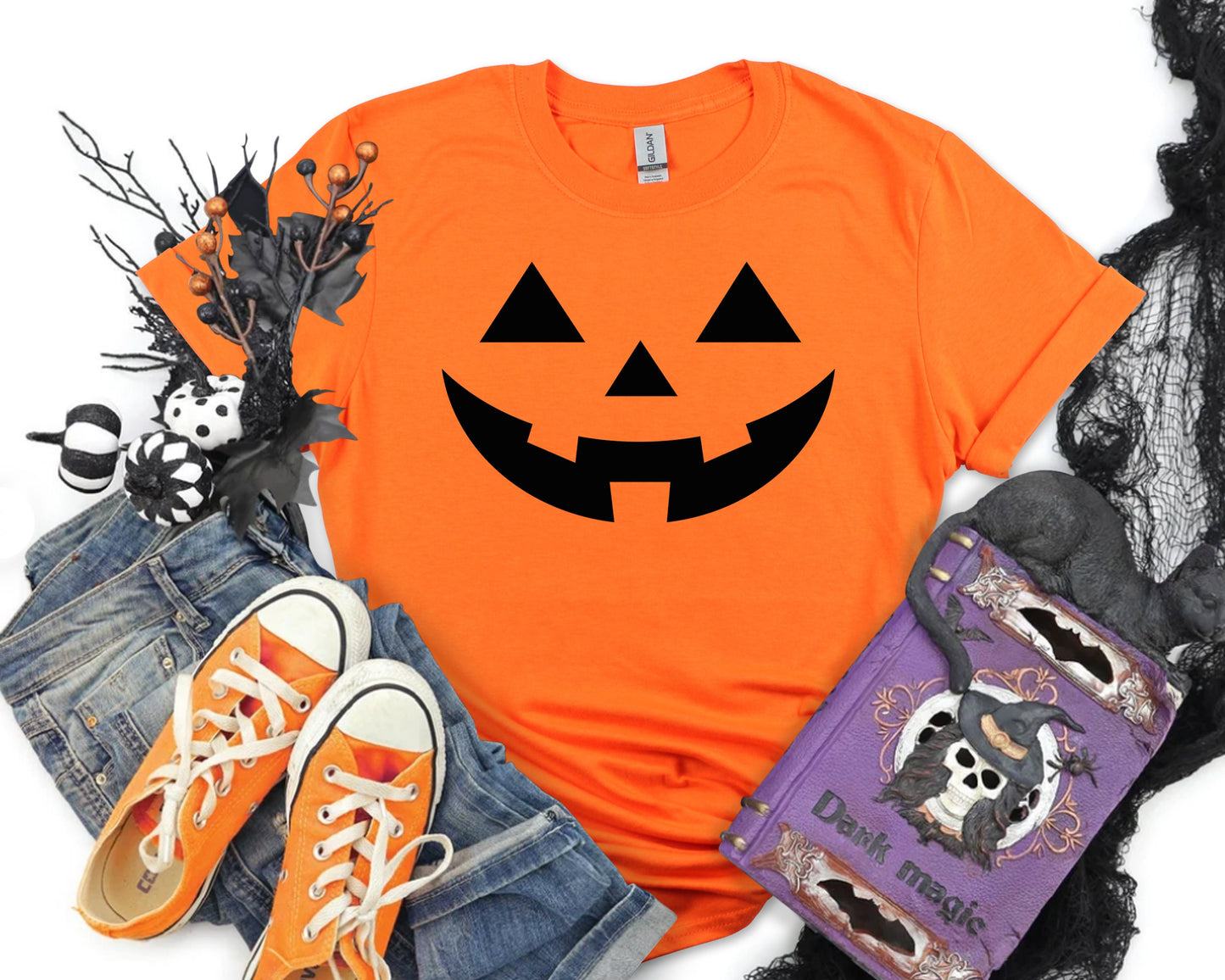 Matching Family Halloween Pumpkin Face T-Shirts