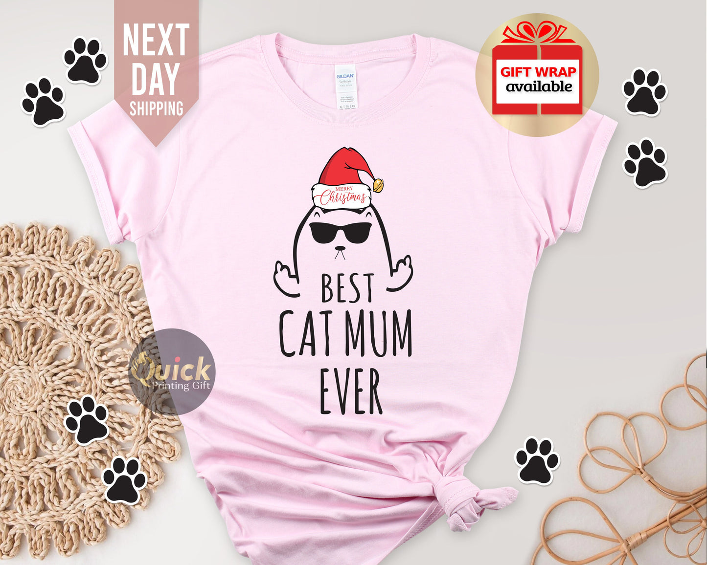 Christmas Cat Shirt, Funny Christmas Tshirt Women Men, Cat Lover Tshirt for Women Men, Cat lover Gift, Funny Christmas Gift for Mum