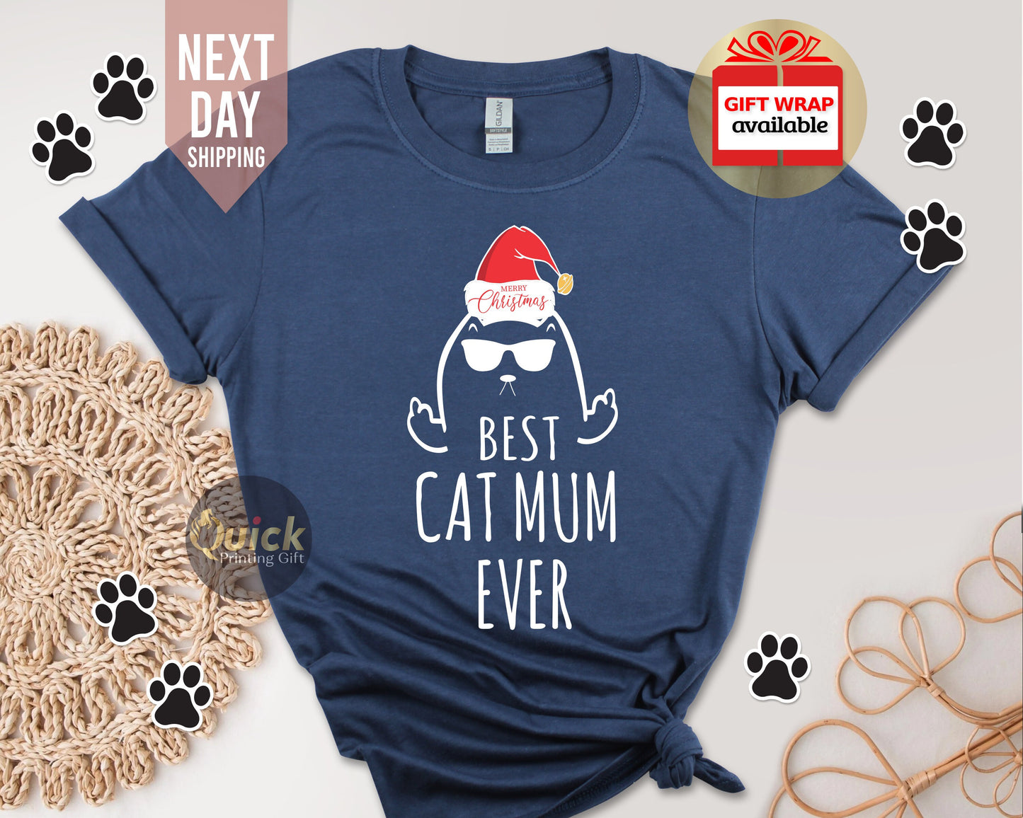 Christmas Cat Shirt, Funny Christmas Tshirt Women Men, Cat Lover Tshirt for Women Men, Cat lover Gift, Funny Christmas Gift for Mum