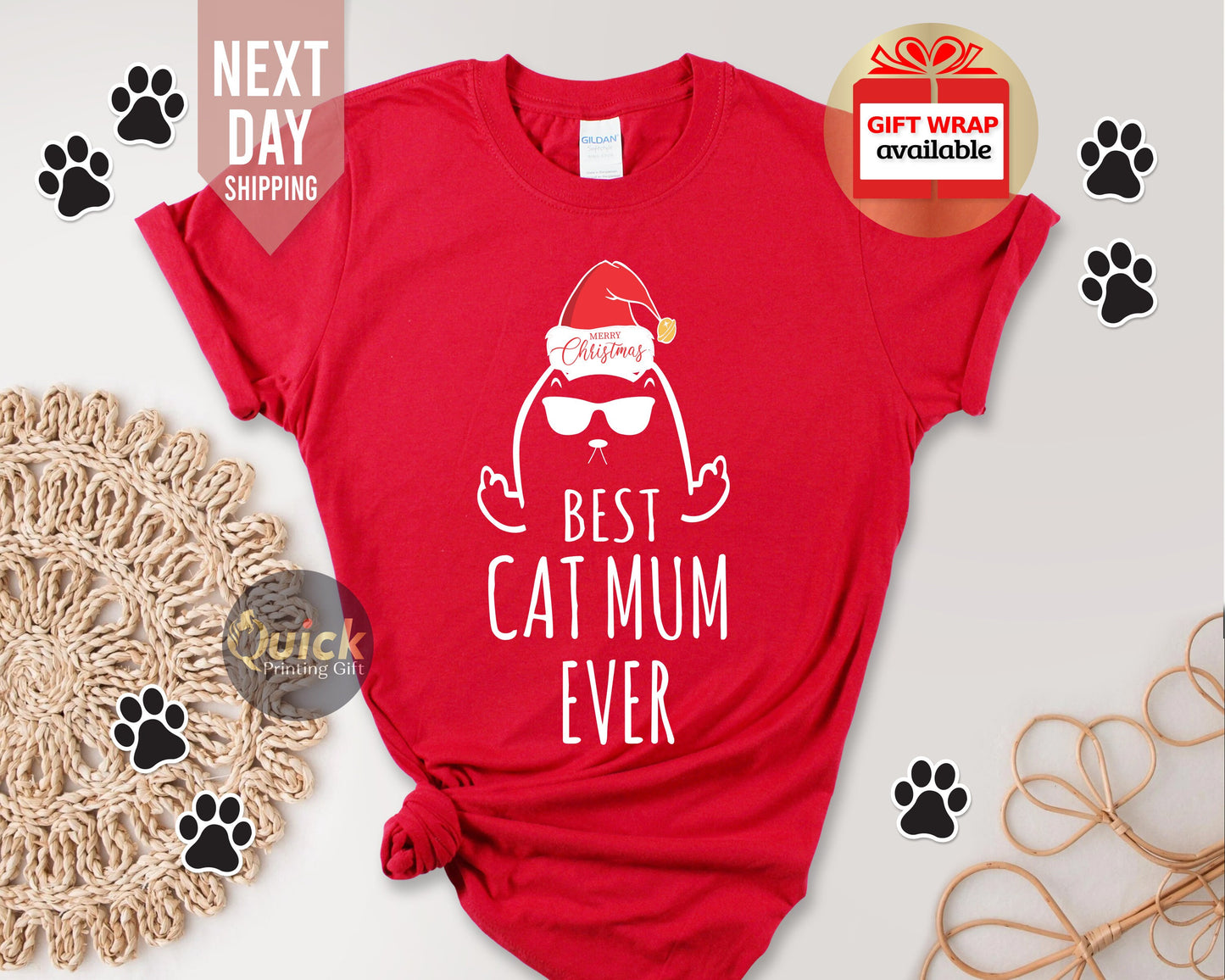 Christmas Cat Shirt, Funny Christmas Tshirt Women Men, Cat Lover Tshirt for Women Men, Cat lover Gift, Funny Christmas Gift for Mum