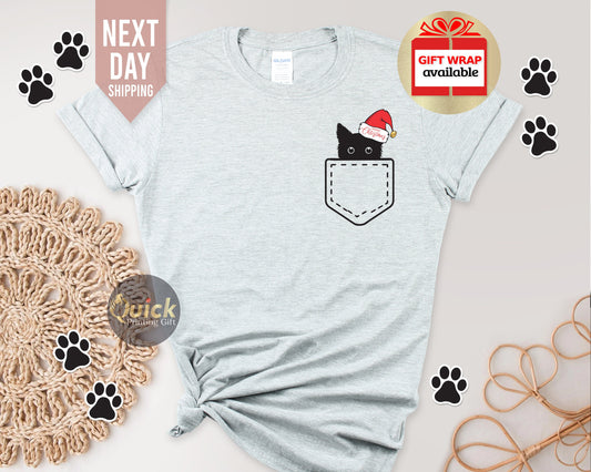 Funny Christmas Cat Shirt, Christmas Tshirt Women Men, Cat Lover Tshirt for Women Men, Cat lover Gift, Funny Christmas Gift for Friends