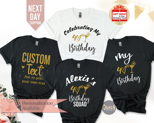 Custom Birthday Squad T-Shirt: Women's Birthday Party Top