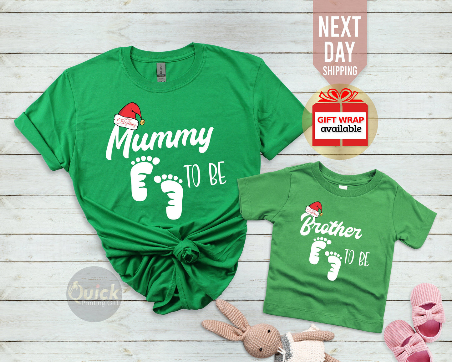 Mummy to be Christmas Tshirt, Pregnancy Tshirt, Baby Reveal Matching Couple Tshirt, Brother Sister to be Shirt, New Parents Xmas Gift