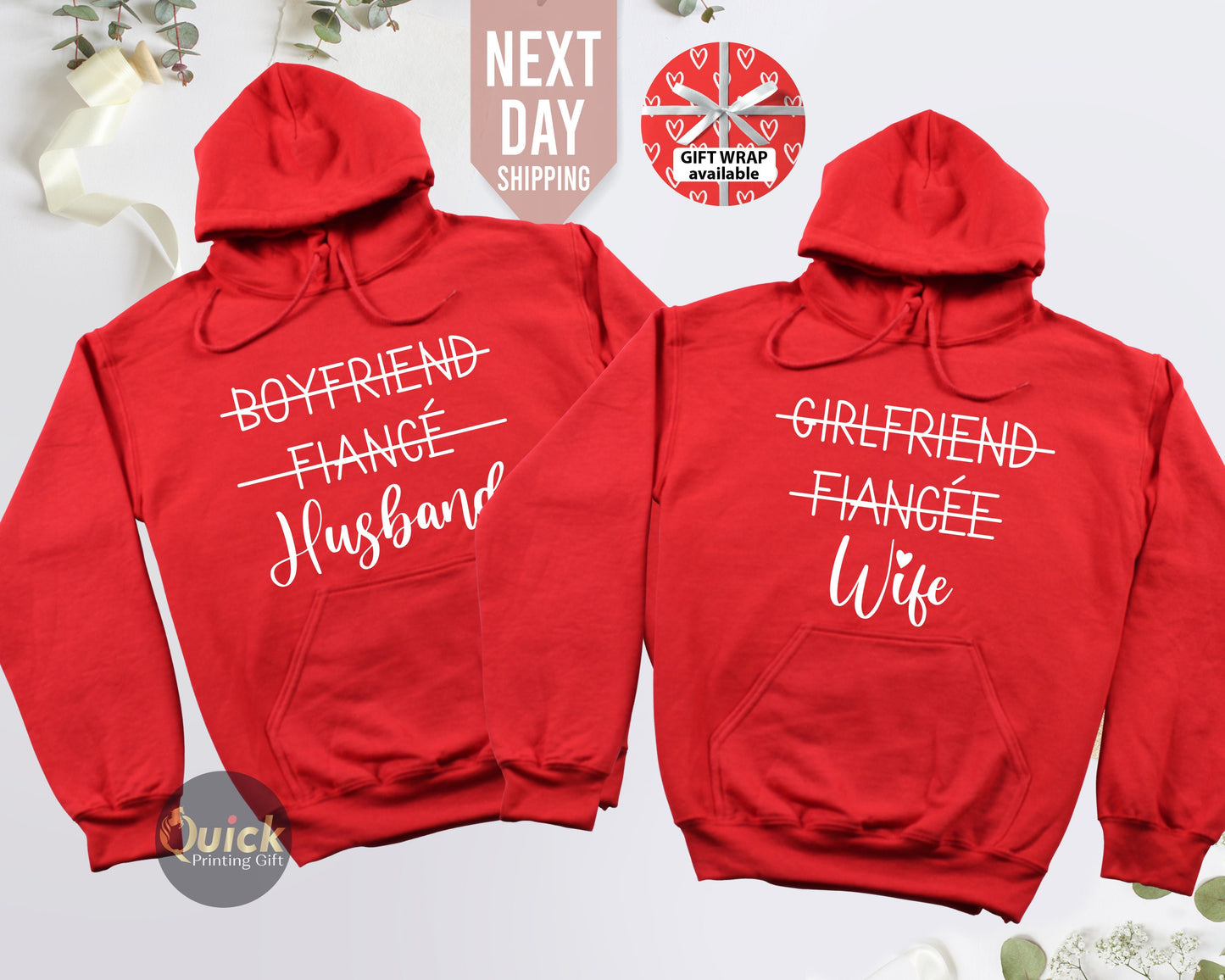 Hubby Wifey Couple Hoodie: Matching Personalized Sweatshirt