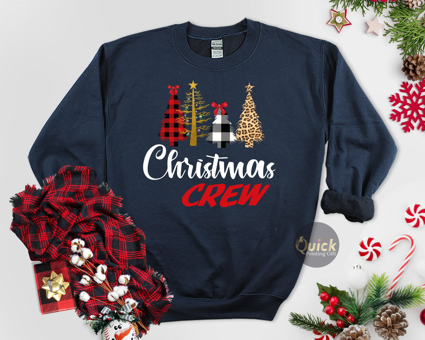 Christmas Crew Tree Sweatshirt: Holiday Family Xmas Jumper