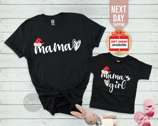 Matching Christmas Family T-Shirts: Mother Daughter Outfits