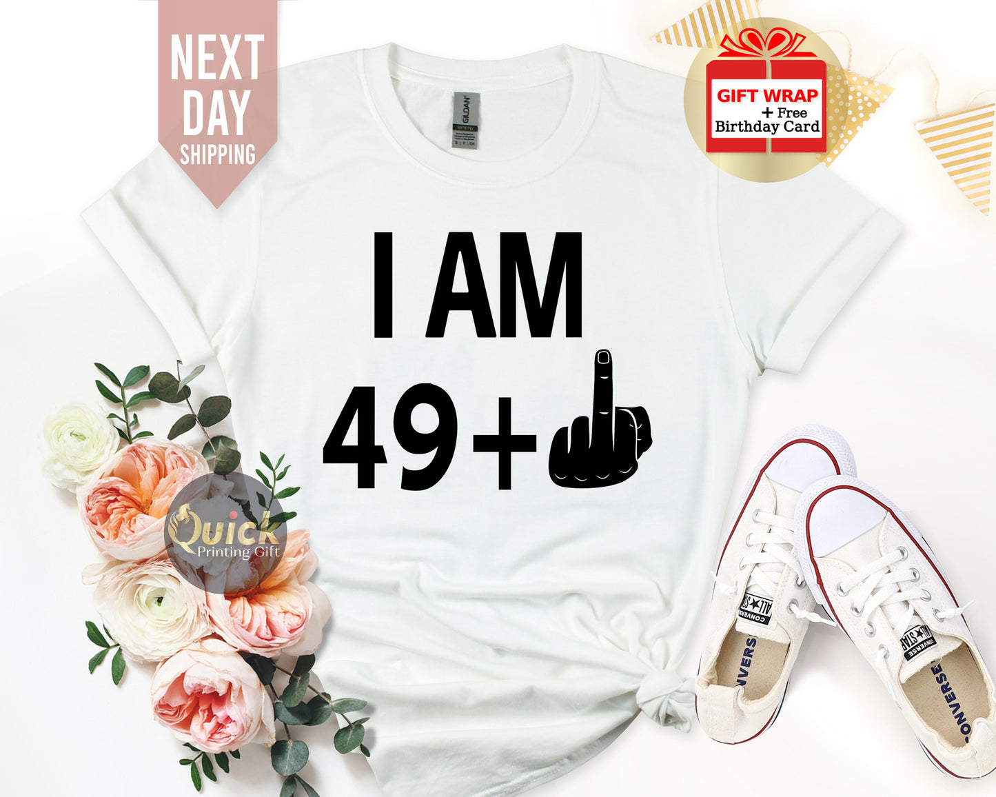 50th Birthday Tshirt, 50th Birthday Gift for Women Men, Funny Birthday Shirt, Middle Finger Shirt, Funny Birthday Gift for Dad Mum