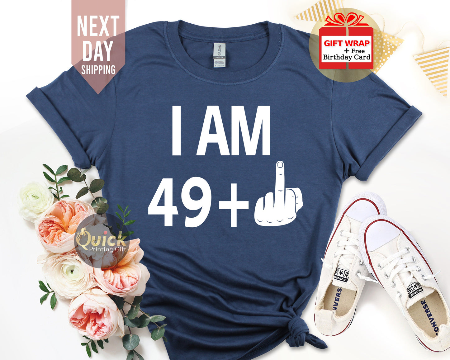 50th Birthday Tshirt, 50th Birthday Gift for Women Men, Funny Birthday Shirt, Middle Finger Shirt, Funny Birthday Gift for Dad Mum