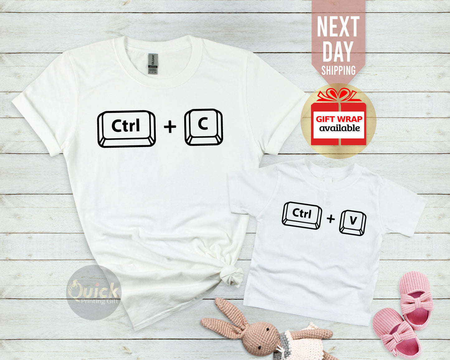 Ctrl C Ctrl V Shirt, New Dad Shirt Gift, Matching Dad and Baby Outfit, Baby Bodysuit, Mothers Day Gfit Shirts, Birthday Gifts for Dad Mum