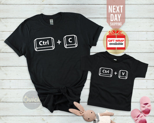 Ctrl C Ctrl V Shirt, New Dad Shirt Gift, Matching Dad and Baby Outfit, Baby Bodysuit, Mothers Day Gfit Shirts, Birthday Gifts for Dad Mum