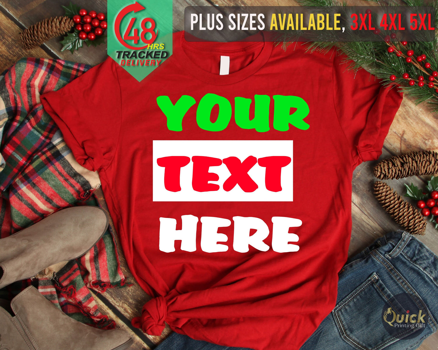 Personalized Gildan T-Shirt: Custom Text & Image, Birthday Gift