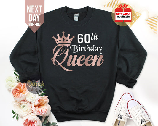 60th Birthday Queen Jumper for Women Men, 60th Birthday Sweatshirt, 60th Birthday Gift for Women, Christmas Gift for Grandma