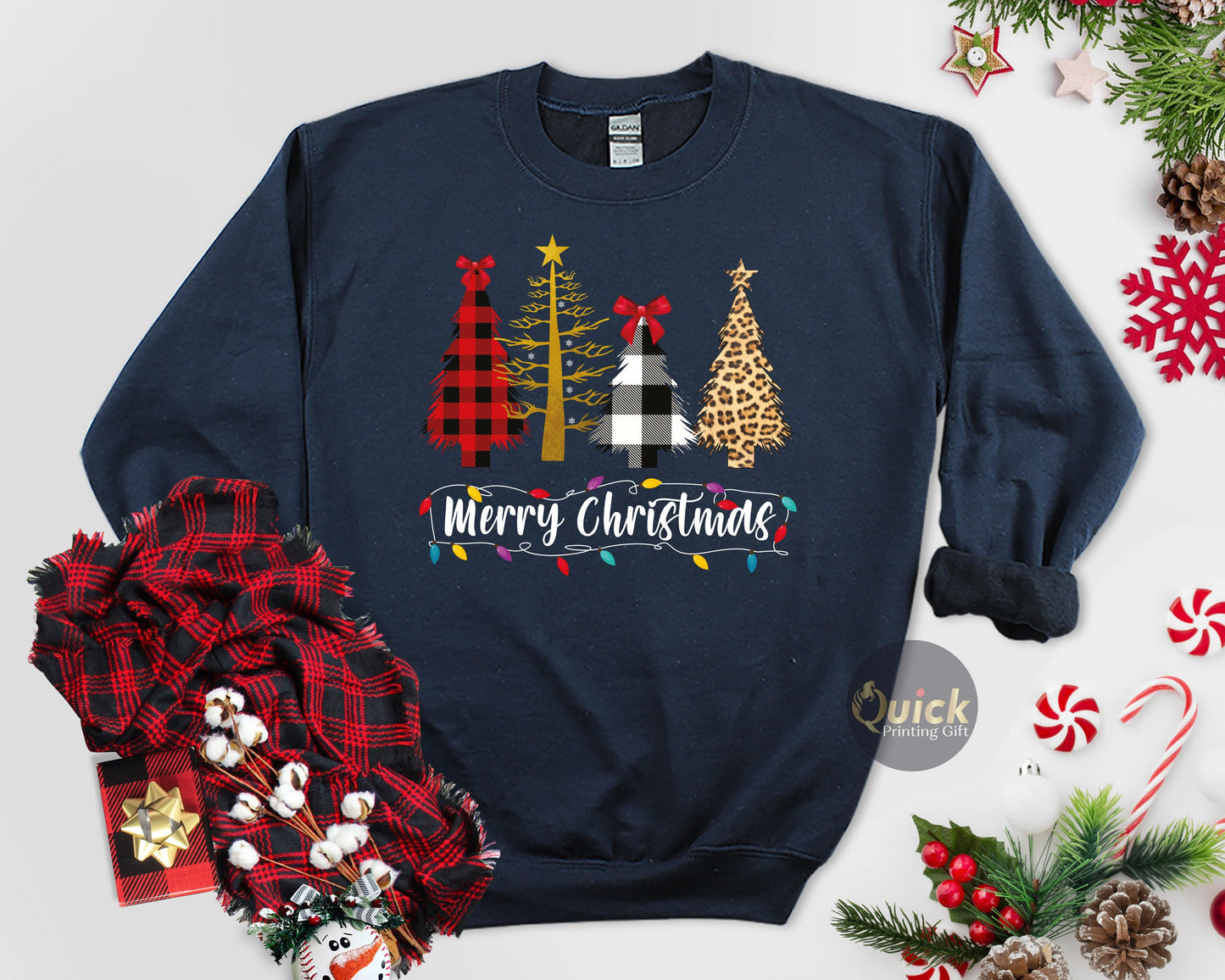 Merry Christmas Sweatshirt: Holiday Tree Jumper, Family Xmas Gift