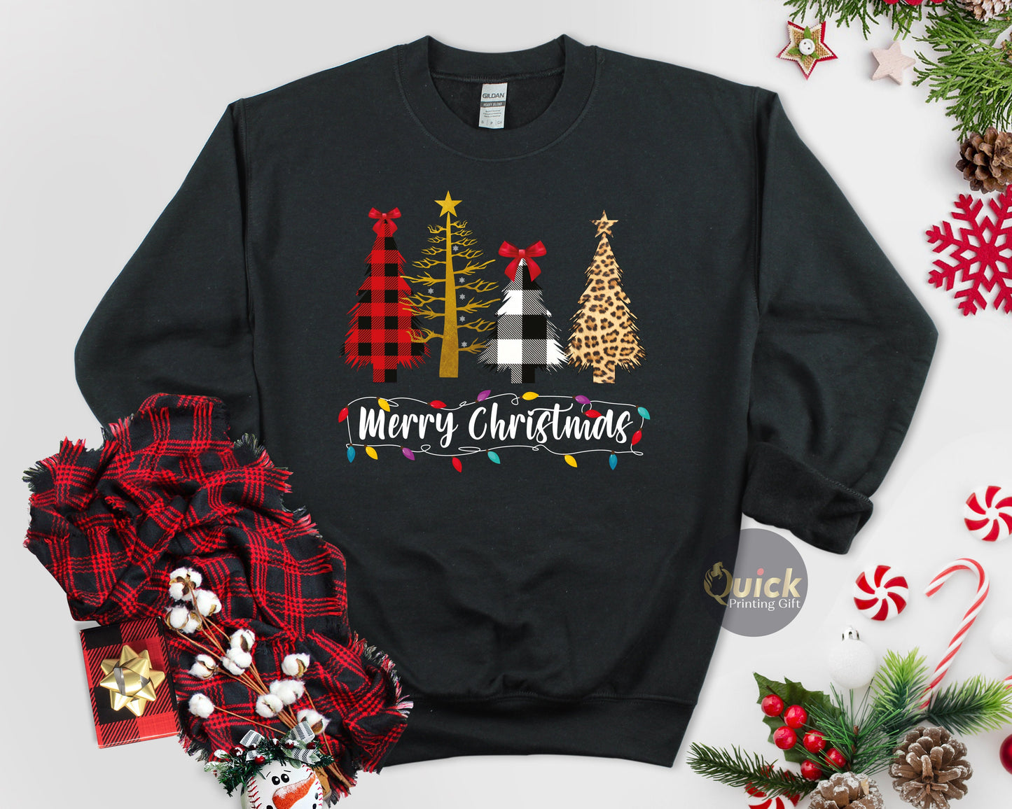 Merry Christmas Sweatshirt: Holiday Tree Jumper, Family Xmas Gift