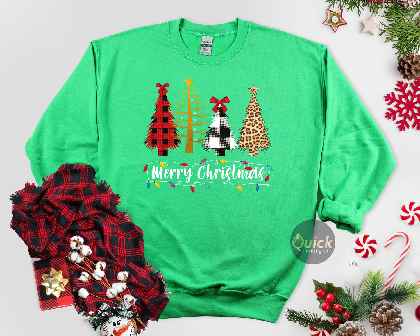 Merry Christmas Sweatshirt: Holiday Tree Jumper, Family Xmas Gift