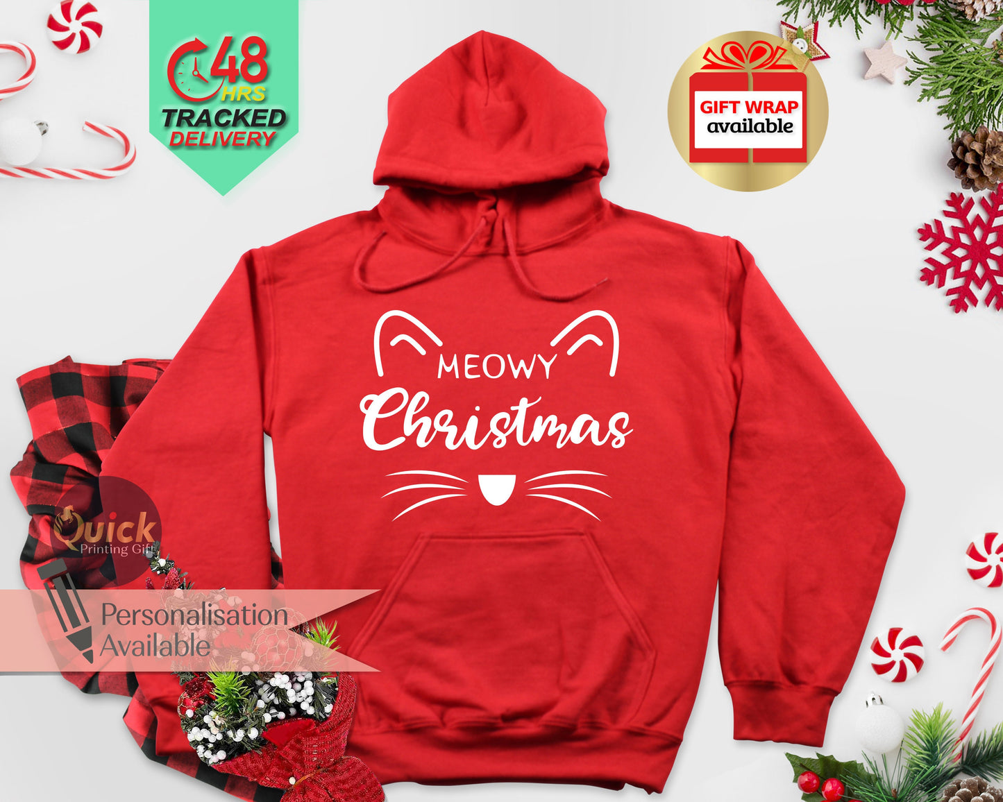 Funny Christmas Hoodies for Women Men, Cat Lover Hoodies, Christmas Couple Hoodies, Christmas Gifts for Cat Mum