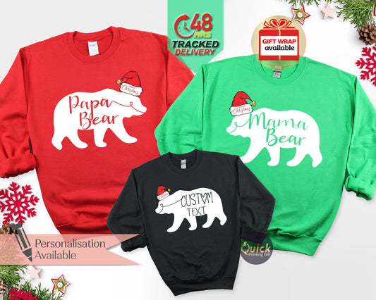 Mama Bear Christmas Sweatshirt: Matching Family Outfit