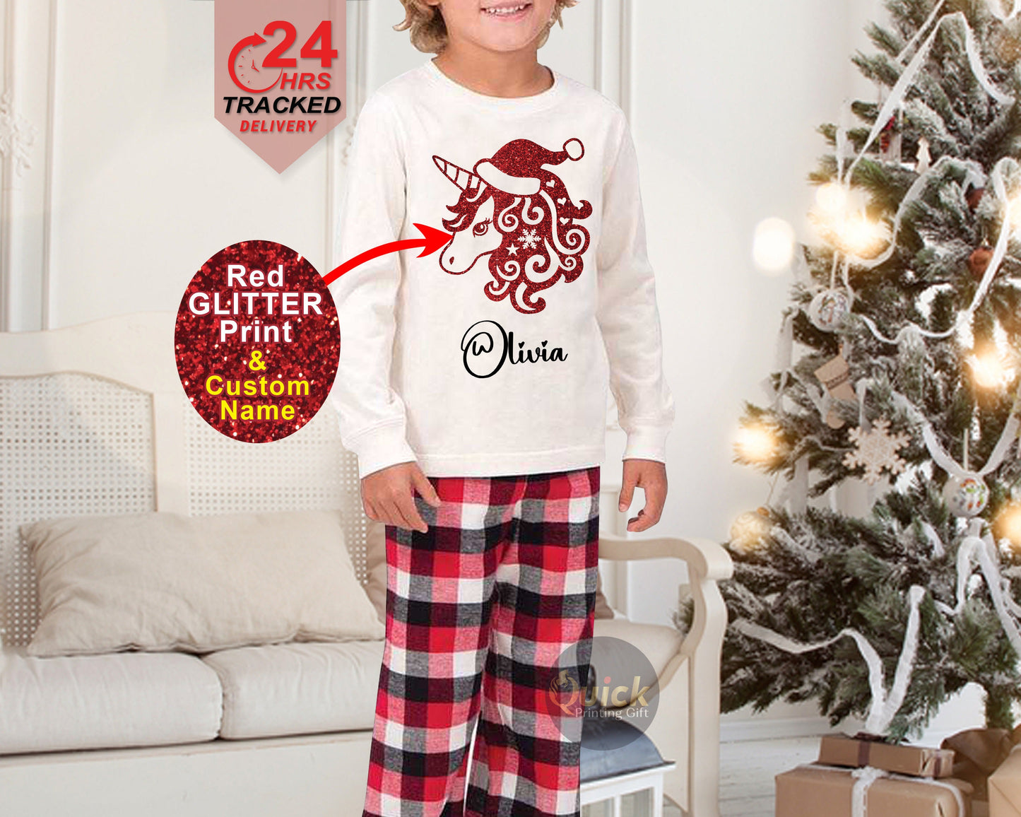 Personalised Christmas Unicorn Kids Jumper, Funny Christmas Jumper Boys Girls, Christmas Jumper for School,  Christmas Gifts for Kids