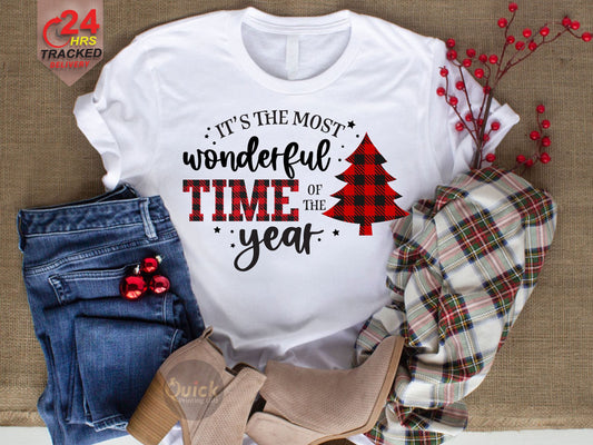 Christmas Tree Shirt: Buffalo Plaid Holiday Tee