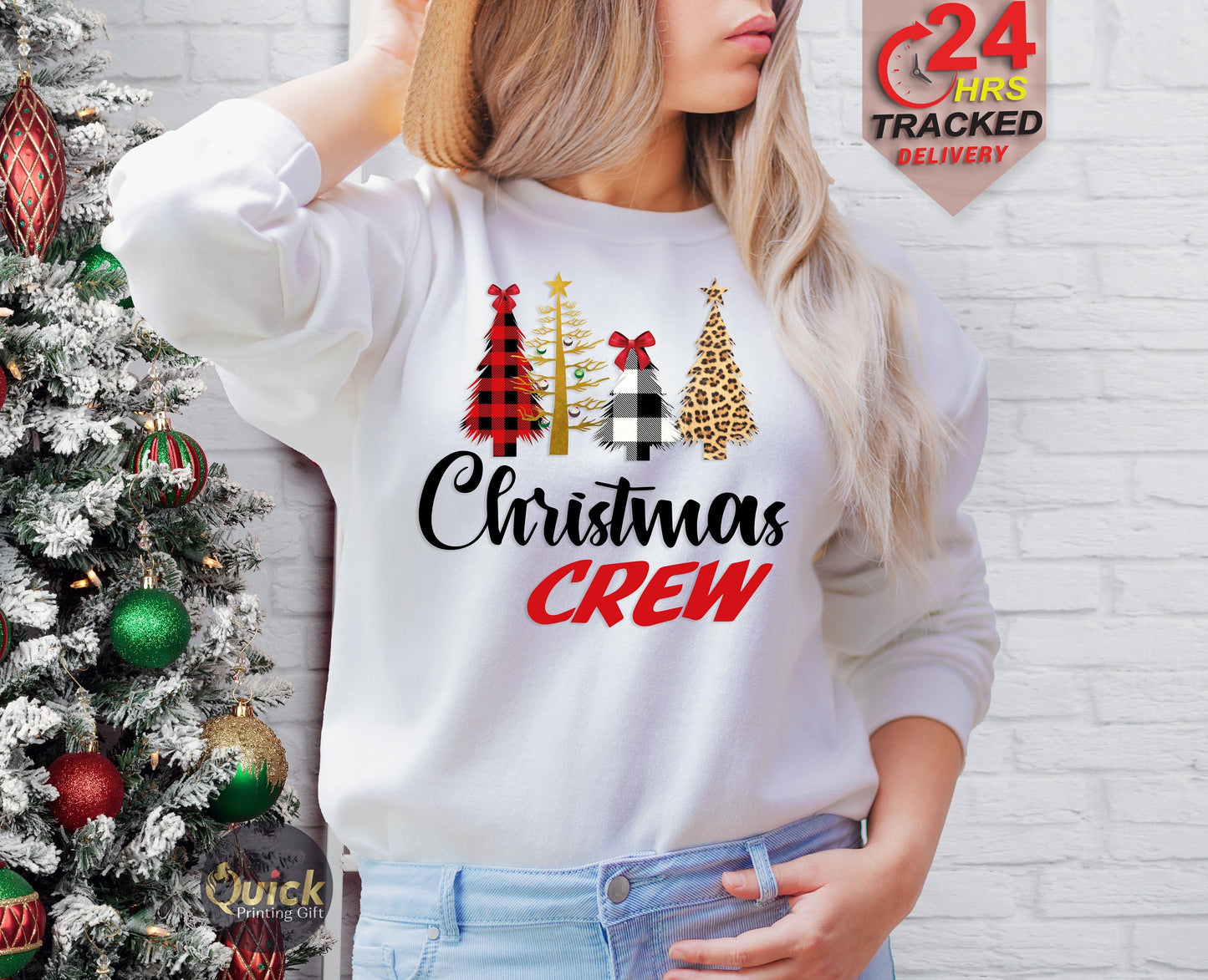 Christmas Crew Tree Sweatshirt: Holiday Family Xmas Jumper
