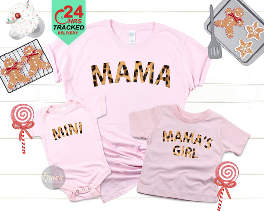 Mama Mini Matching Set: Leopard Print Shirts