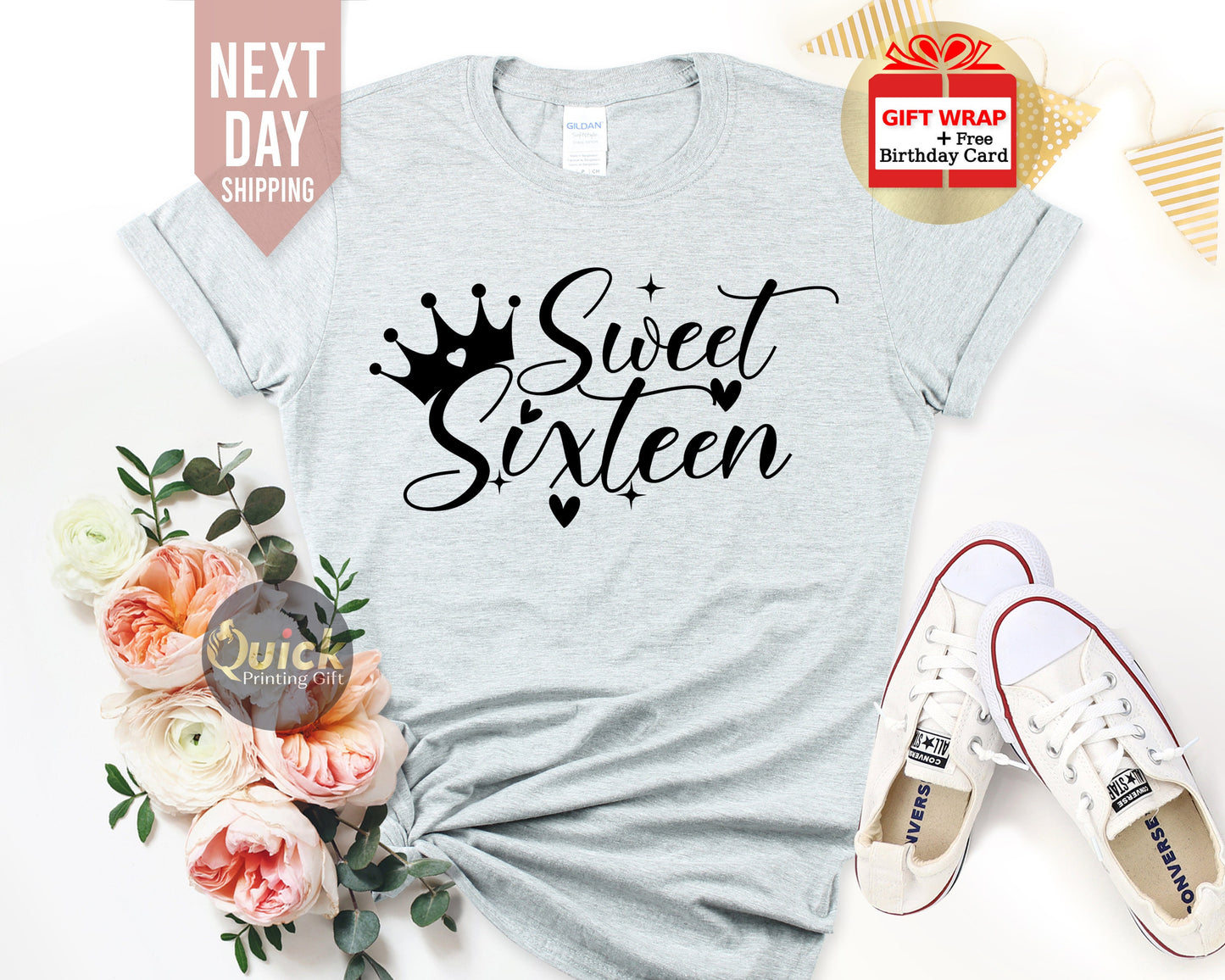 Sweet Sixteen Birthday Shirt: 16th Birthday Party Tee