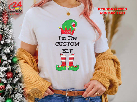 Custom Family Elf Christmas T-Shirt: Matching Holiday Outfit