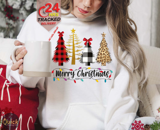 Merry Christmas Tree Hoodie: Matching Family Christmas Jumper