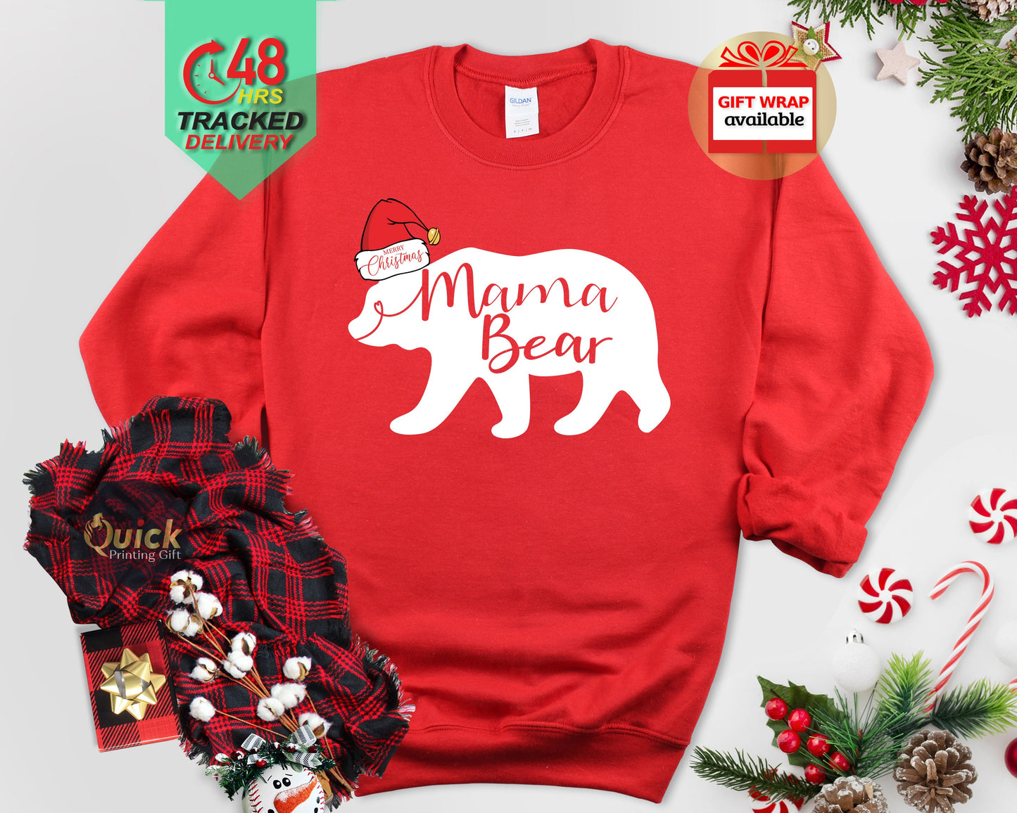 Mama Bear Christmas Sweatshirt: Matching Family Outfit