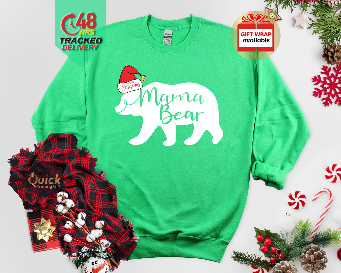Mama Bear Christmas Sweatshirt: Matching Family Outfit
