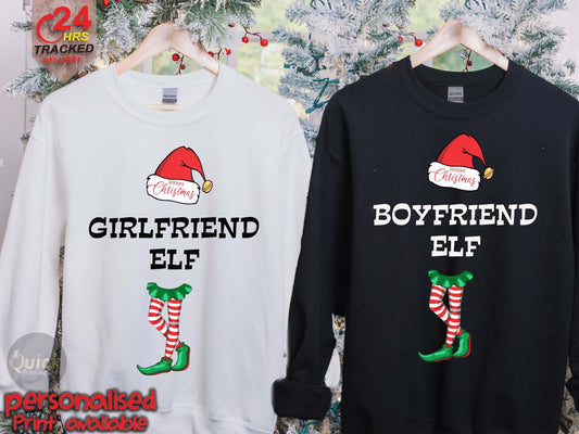 Matching Couple Christmas Sweatshirt: Elf Jumpers