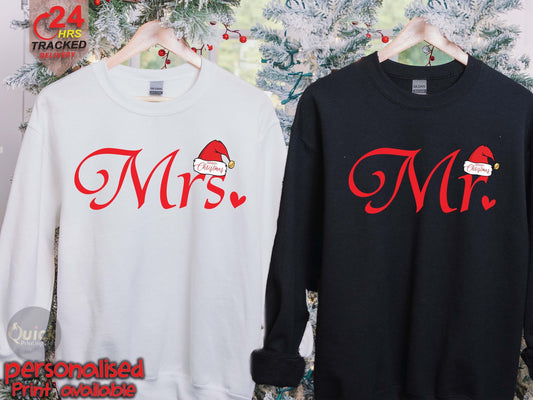 Mr. & Mrs. Christmas Sweatshirts: Matching Couple Jumpers