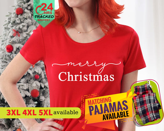 Merry Christmas Tshirts, Matching Family Christmas Outfit, Cute Christmas Shirts for Women Men, Family pyjamas. Christmas Eve Box, Xmas tops