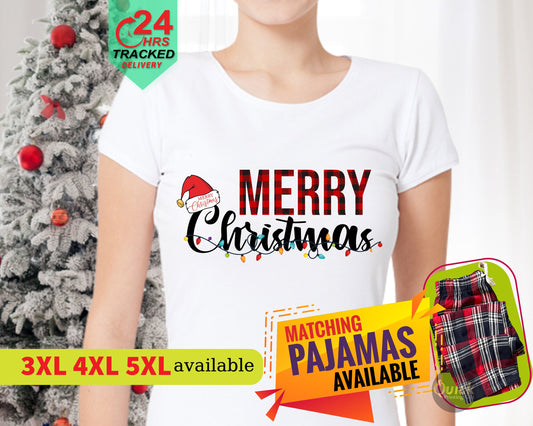 Buffalo Plaid Christmas Shirt, Merry Christmas Shirt, Christmas T-shirt, Merry Christmas Tshirts, Matching Family Christmas Outfit, Xmas top