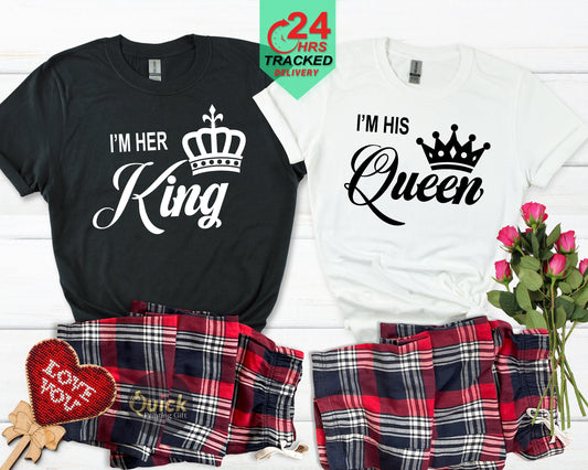 King and Queen Tartan Pyjama Set: Matching Couple Pajamas
