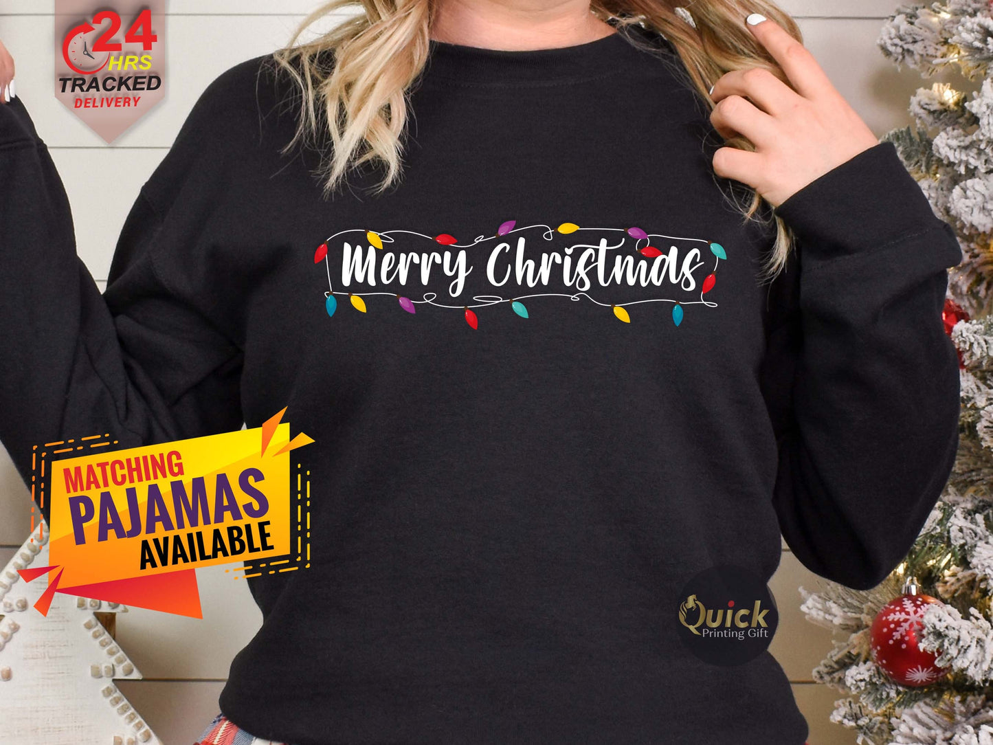 Merry Christmas Tree Sweatshirt: Family Holiday Jumper