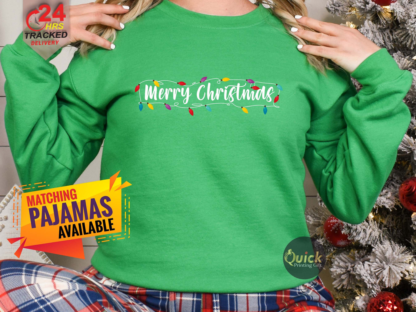 Merry Christmas Tree Sweatshirt: Family Holiday Jumper
