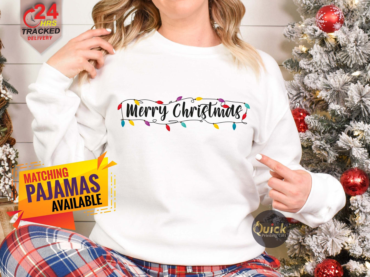 Merry Christmas Tree Sweatshirt: Family Holiday Jumper