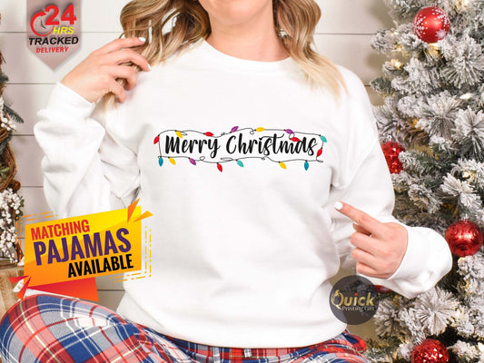 Merry Christmas Tree Sweatshirt: Family Holiday Jumper