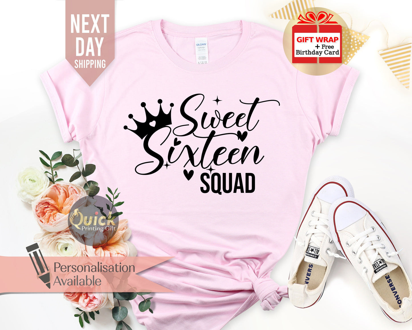 Sweet Sixteen Squad Shirt: 16th Birthday Party Tees