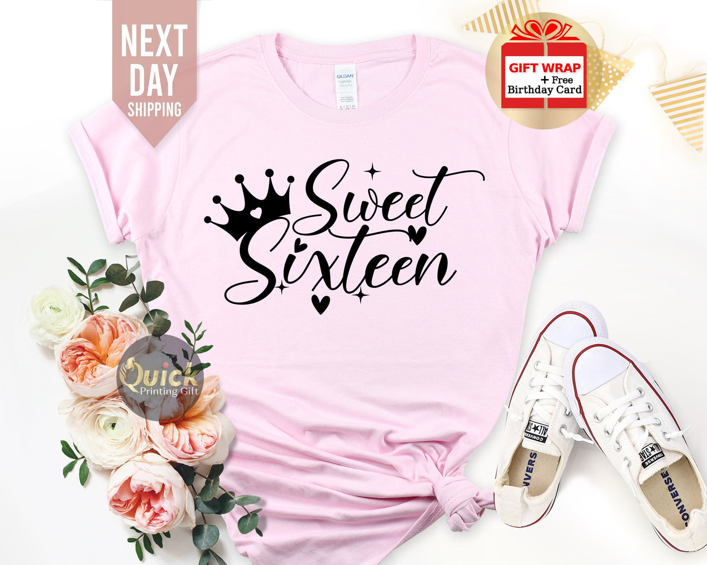 Sweet Sixteen Birthday Shirt: 16th Birthday Party Tee
