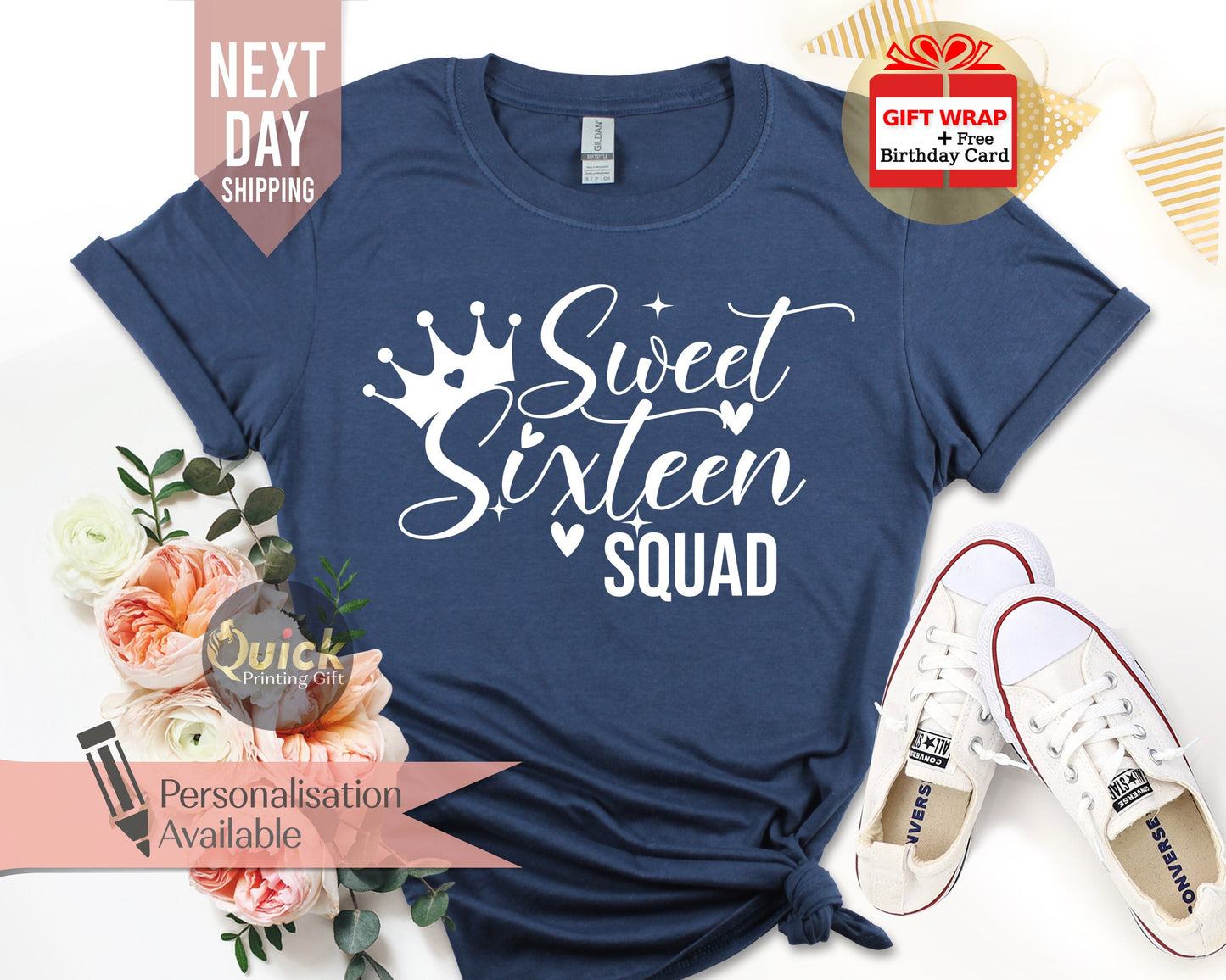 Sweet Sixteen Squad Shirt: 16th Birthday Party Tees
