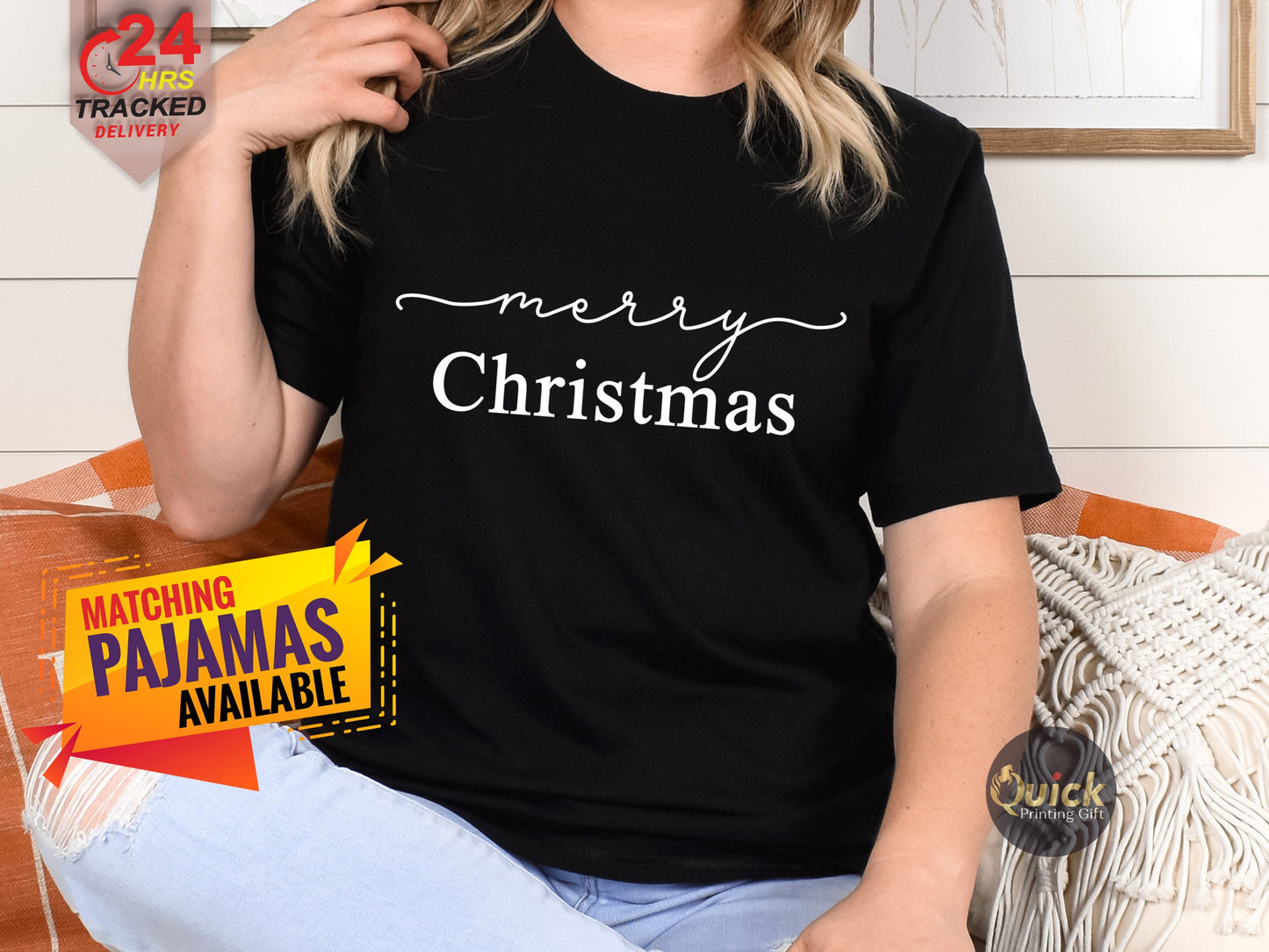 Merry Christmas T-Shirt: Gildan Softstyle Cotton Holiday Tee
