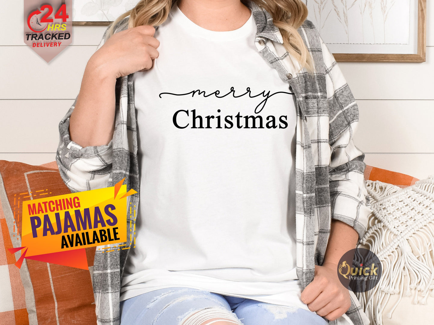 Merry Christmas T-Shirt: Gildan Softstyle Cotton Holiday Tee