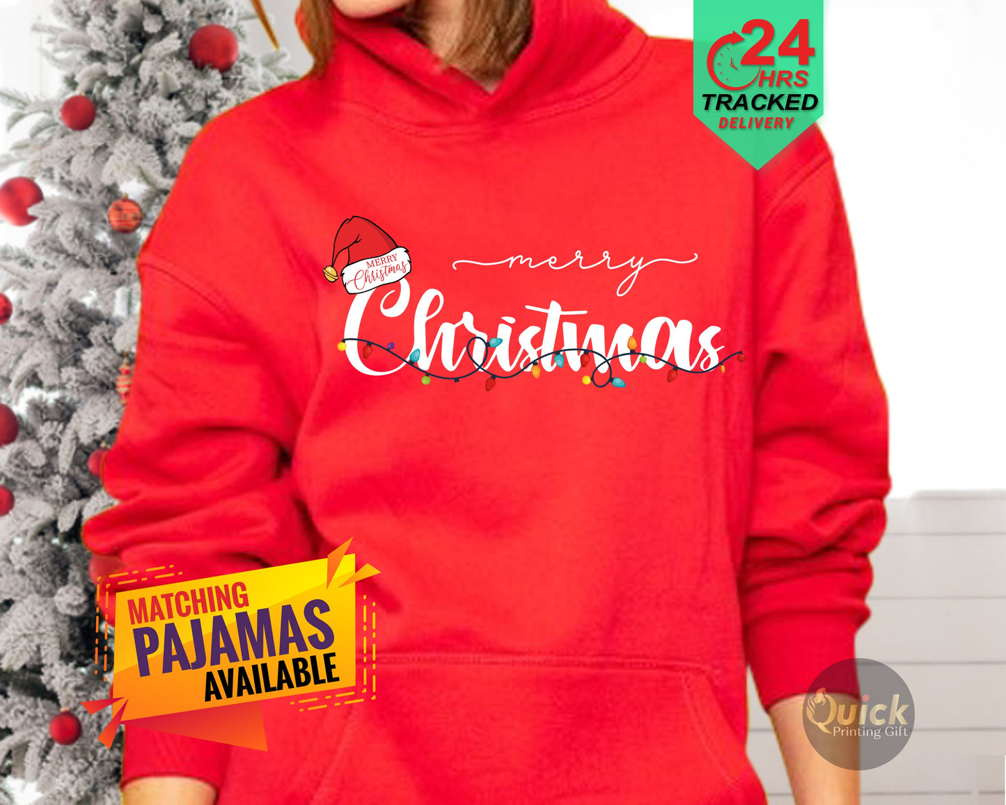 Merry Christmas Hoodie: Santa Hat Sweatshirt, Family Pajamas