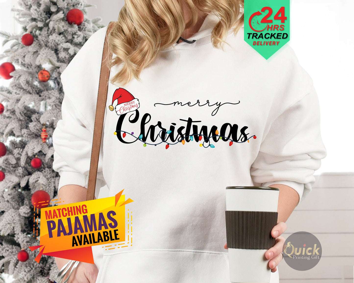 Merry Christmas Hoodie: Santa Hat Sweatshirt, Family Pajamas