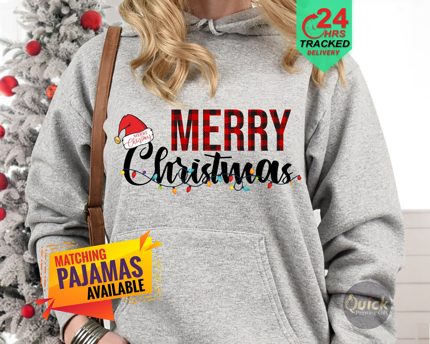 Christmas Light Hoodies for Women Men, Merry Christmas Santa hat Sweatshirt, Funny Christmas Outfit, Christmas Eve Family Pajamas UK