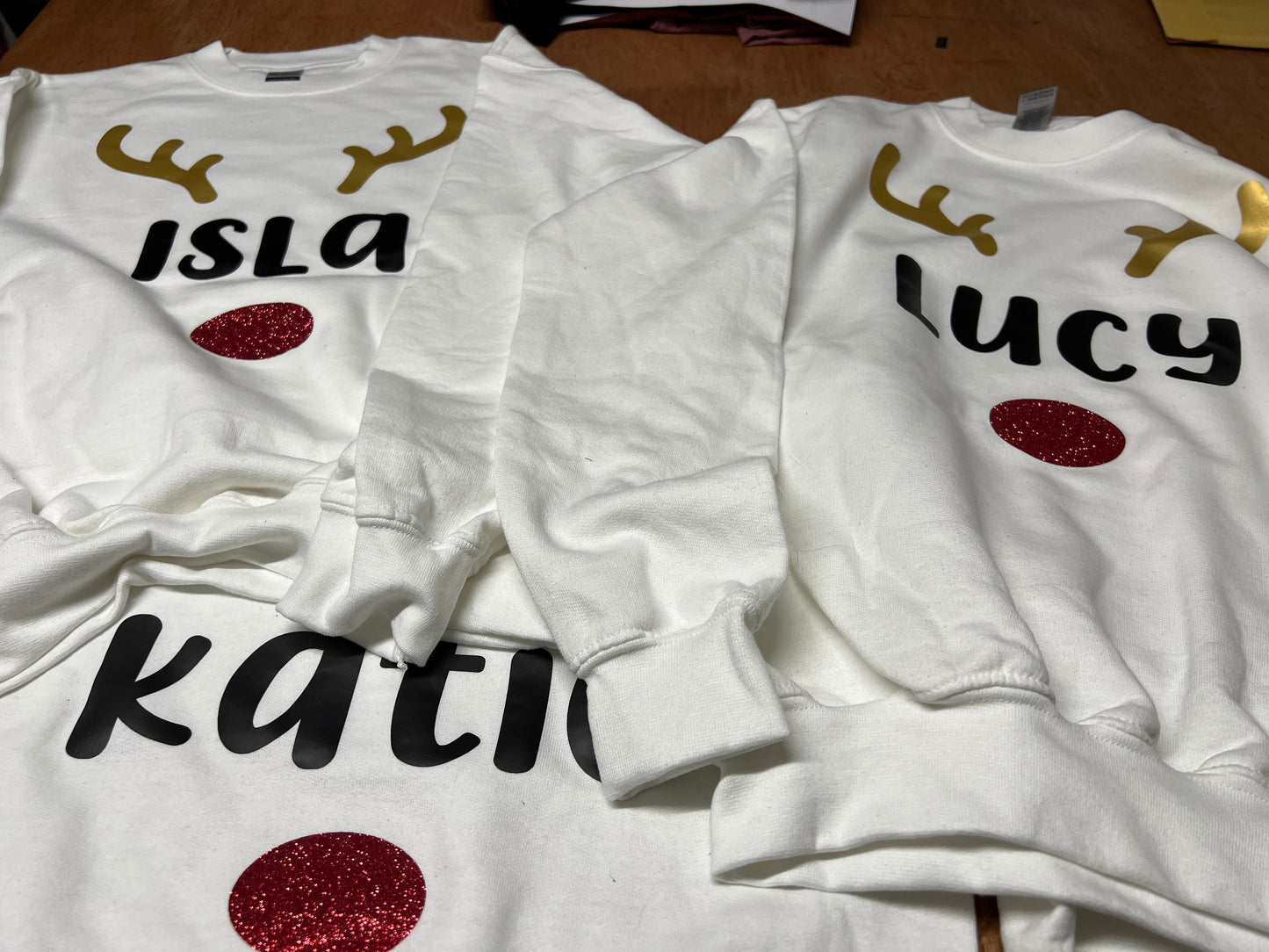 Personalized Reindeer Family Christmas Sweatshirt: Matching Holiday Jumpers